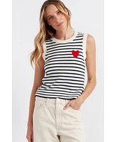 Chinti and Parker Women's & Pure Merino Heart Breton Tank