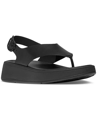 FitFlop Women's F-Mode Leather Flatform Back Strap T-Post Sandals