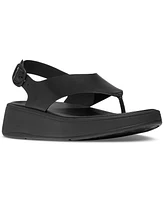 FitFlop Women's F-Mode Leather Flatform Back Strap T-Post Sandals