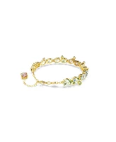 Swarovski Gema Mixed Cuts, Multicolored, Gold-Tone Plated Tennis Bracelet