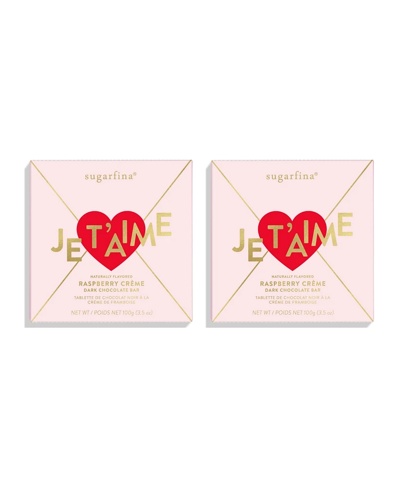 Sugarfina Valentine's Day 2025 Dark Chocolate Raspberry Creme Bar Duo 2 Piece