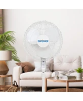 Hurricane Supreme 16" 3 Speed Oscillating Stand Pedestal Fan with Remote, White