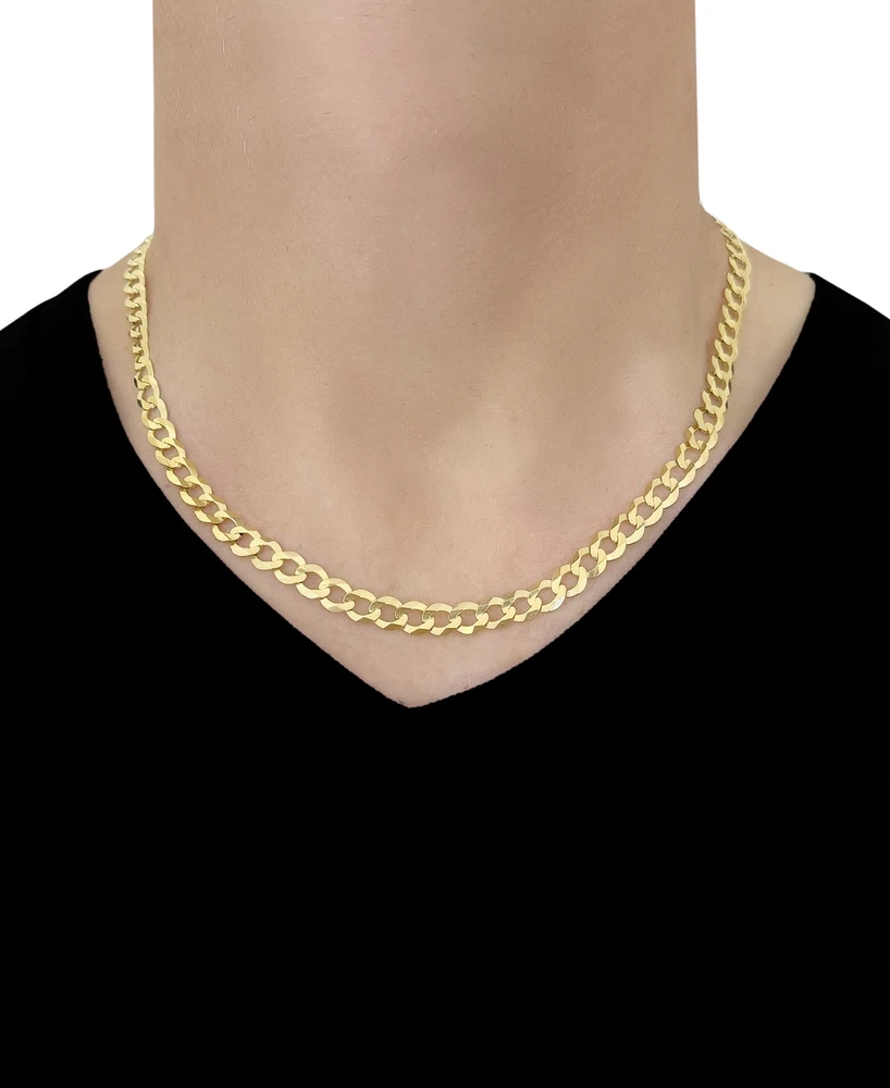 20" Open Curb Link Chain Necklace (7mm) in Solid 14k Gold