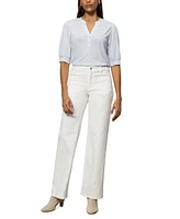 Sanctuary Women's Mixed-Media Button-Front Tee