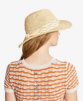 Steve Madden Embellished Braided Rope Panama Hat