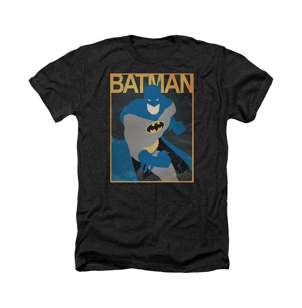 Batman Men's Simple Bm Poster Adult Heather Tee / T-Shirt