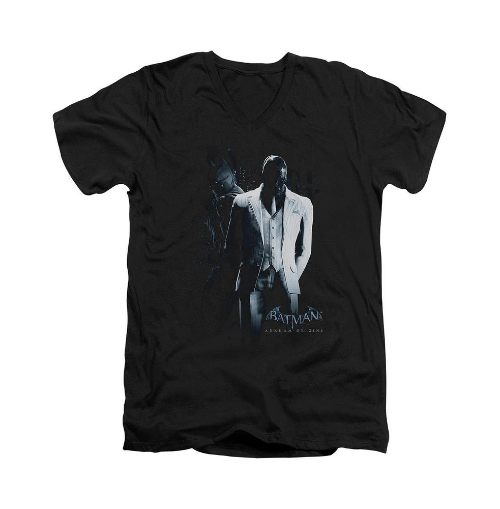 Batman Men's Arkham Origins Black Mask Short Sleeve Adult V Neck Tee / T-Shirt