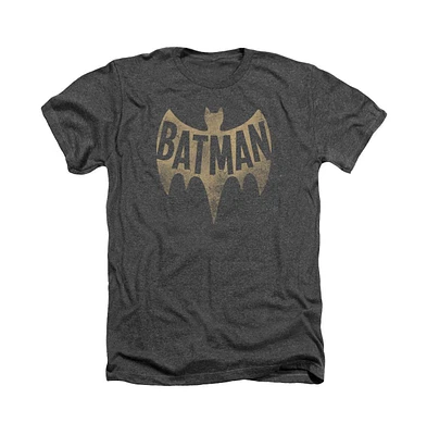 Batman Men's Classic Tv Vintage Logo Adult Heather Tee / T-Shirt