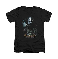 Batman Men's Arkham Asylum Five Against One Short Sleeve Adult V Neck Tee / T-Shirt