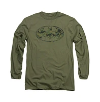 Batman Men's Marine Camo Shield Long Sleeve Adult Tee / T-Shirt