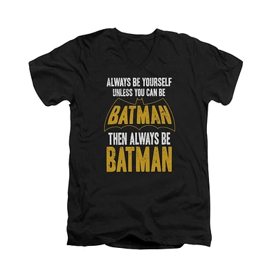 Batman Men's Be Short Sleeve Adult V Neck Premium Cotton Tee / T-Shirt