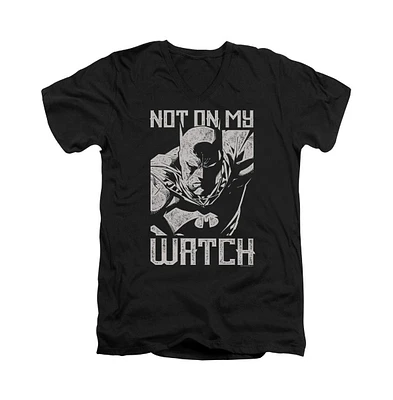 Batman Men's Watch Short Sleeve Adult V Neck Premium Cotton Tee / T-Shirt