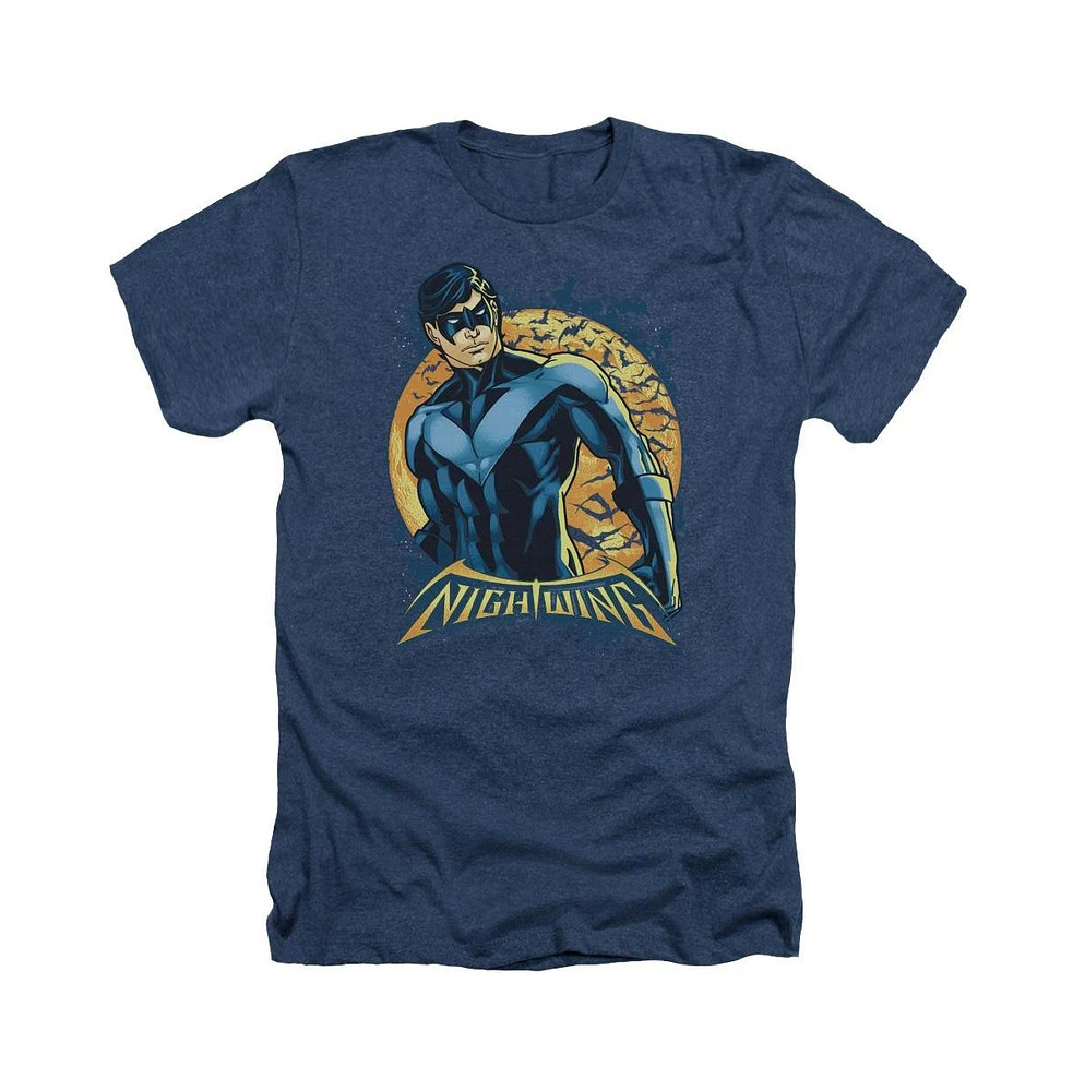 Batman Men's Nightwing Moon Adult Heather Tee / T-Shirt