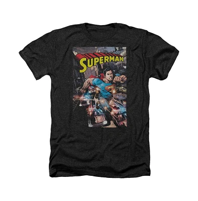 Superman Men's Action One Adult Heather Tee / T-Shirt