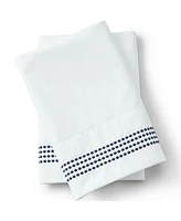 Lands' End Supima Cotton No Iron Sateen Embroidered Pillowcases