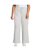 Lands' End Plus Serious Sweats High Rise Wide Leg Cargo Pants