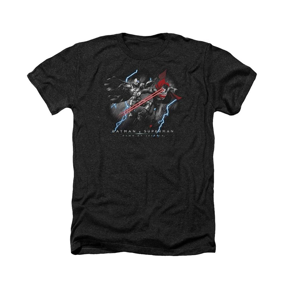 Batman V Superman Men's Lightning Heat Vision Adult Heather Tee / T-Shirt