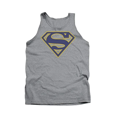 Superman Mens Maize & Blue Shield Adult Tank Top