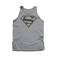 Superman Men's Maize & Blue Shield Adult Tank Top