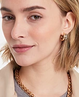 On 34th Two-Tone Double Hoop Earrings, Exclusively at Macy's