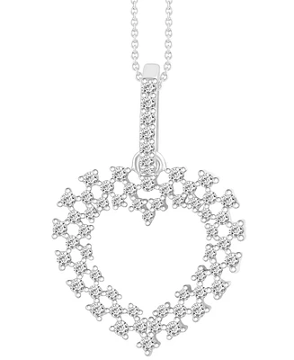 Diamond Heart Pendant Necklace (1/4 ct. t.w.) in 10k White Gold