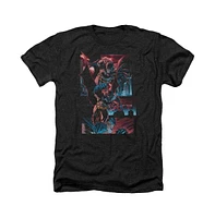 Batman Men's Dark Knight Panels Adult Heather Tee / T-Shirt