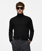 Mango Men's Fine-Knit Wool Turtleneck Sweater