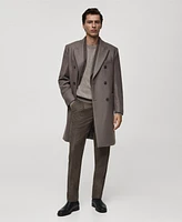 Mango Men's Italian Wool Double-Breasted Coat