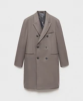 Mango Men's Italian Wool Double-Breasted Coat