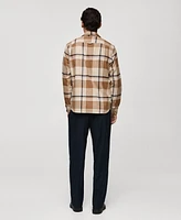 Mango Men's Slim-Fit Cotton Flannel Checked Overshirt