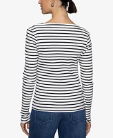 Sanctuary Women's Striped Boat-Neck Long-Sleeve T-Shirt