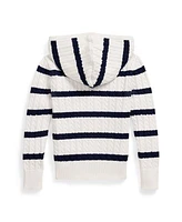 Polo Ralph Lauren Toddler and Little Girls Striped Cotton Hooded Full-Zip Sweater