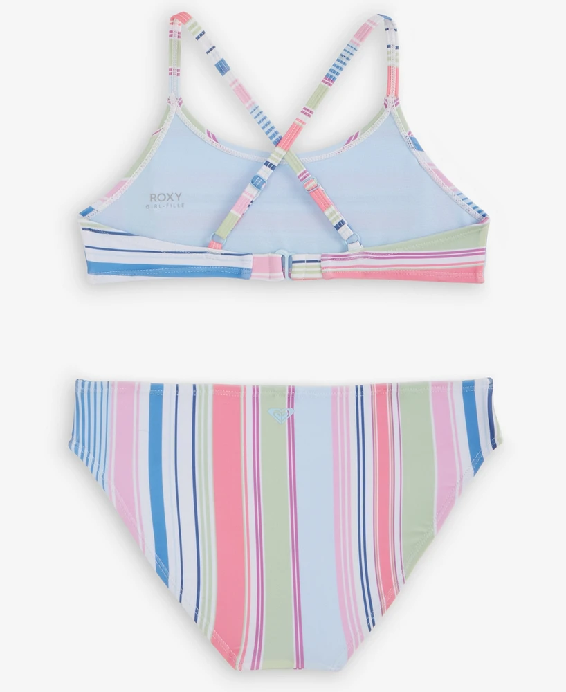 Roxy Big Girls Salty Stripe Two-Piece Swimsuit Set