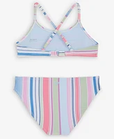 Roxy Big Girls Salty Stripe Two-Piece Swimsuit Set