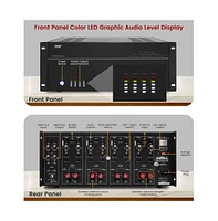 Pyle 8-Channel Home Theater Amplifier, Multi-Zone Audio Control
