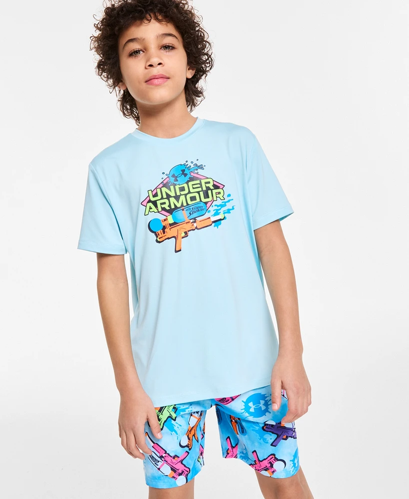 Under Armour Big Boys Ua Short-Sleeve Super Soaker Graphic Surf Shirt