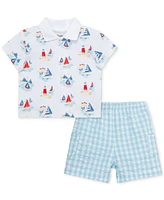 Little Me Baby Boys Breezy Cotton Polo Shirt & Shorts, 2 Piece Set