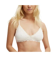 Cotton On Women's Lace Triangle Padded Bralette