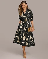 Donna Karan New York Petite Printed Belted Shirtdress