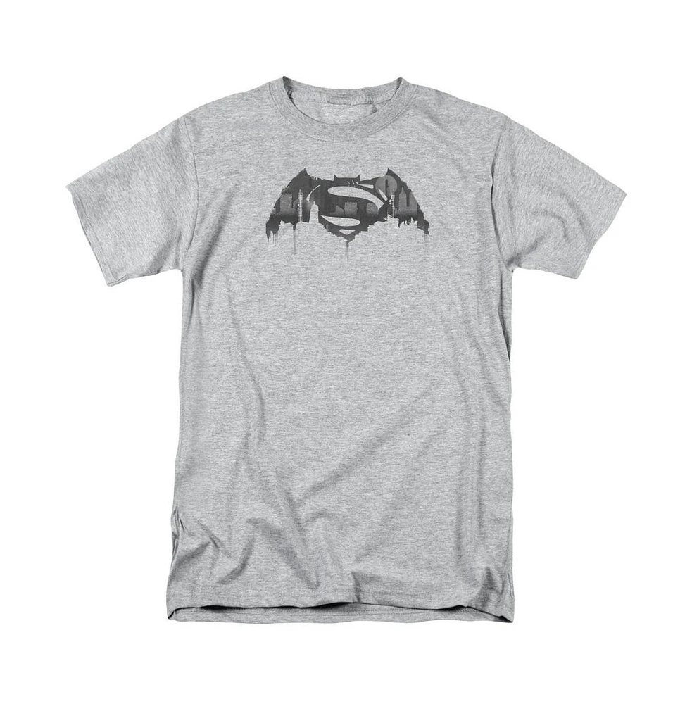 Batman V Superman Mens Cityscape Logo Short Sleeve Adult Tee / T-Shirt