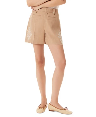 Sam Edelman Women's Noa High-Rise Embroidery Shorts