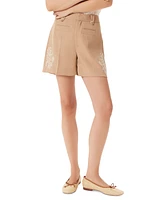 Sam Edelman Women's Noa High-Rise Embroidery Shorts