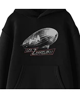 Led Zeppelin Boys Blimp & Falling Icarus Logo Long Sleeve Youth Black Hooded Sweatshirt-xl