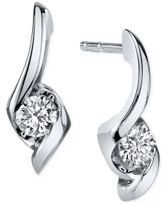 Sirena Diamond Twist Drop Earrings (1/ ct. t.w.) in 14k White Gold