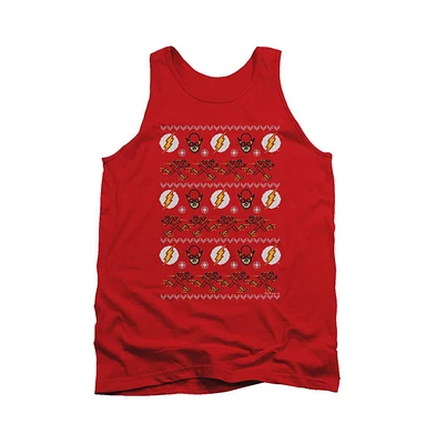 Flash Men's Dc Comics The Ugly Christmas Sweater Adult Tank Top