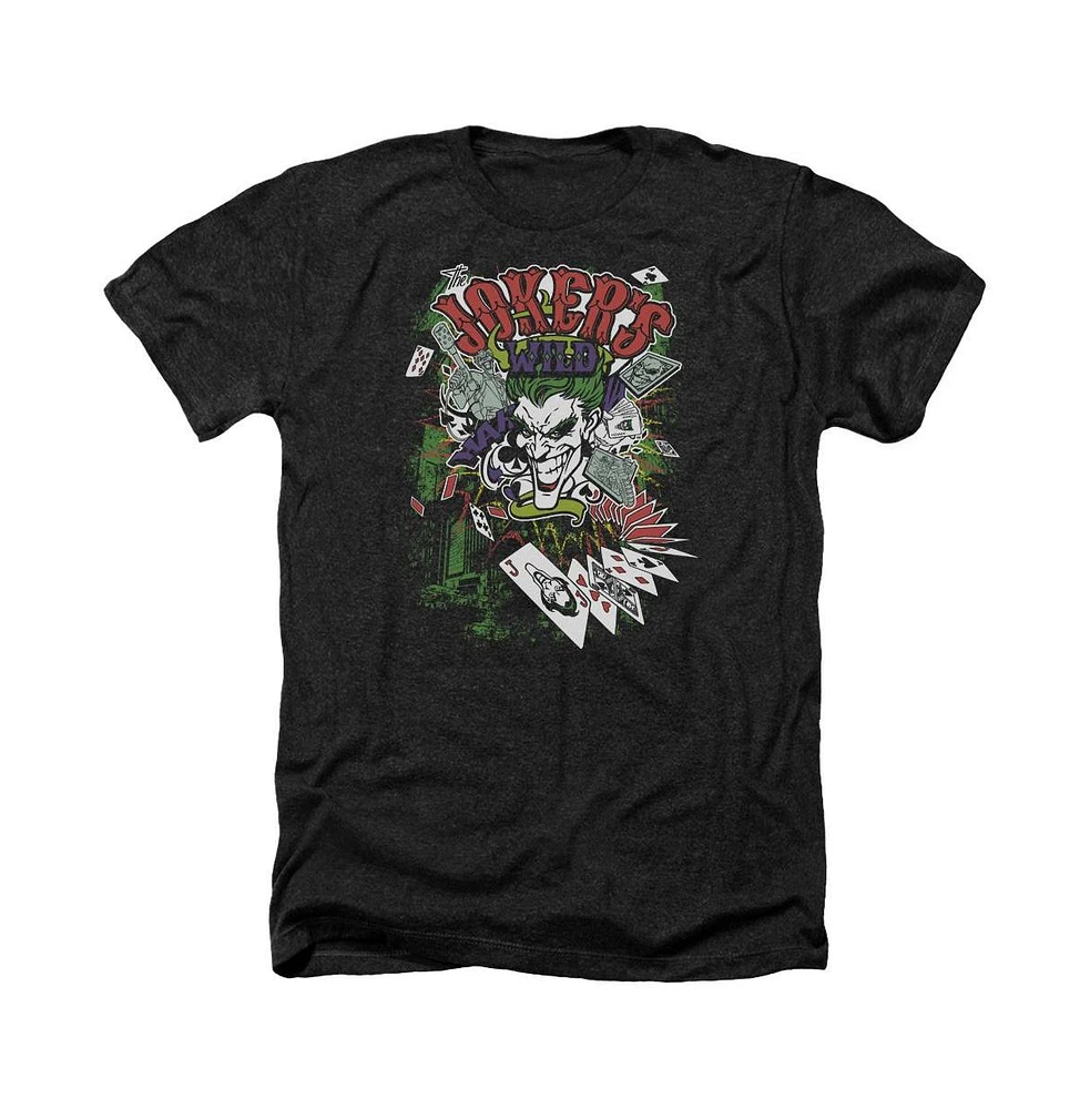 Batman Men's Jokers Wild Adult Heather Tee / T-Shirt