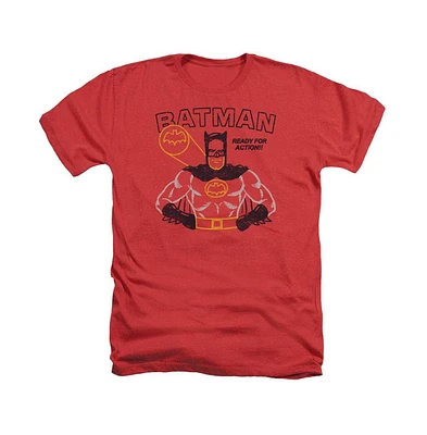 Batman Men's Ready For Action Adult Heather Tee / T-Shirt