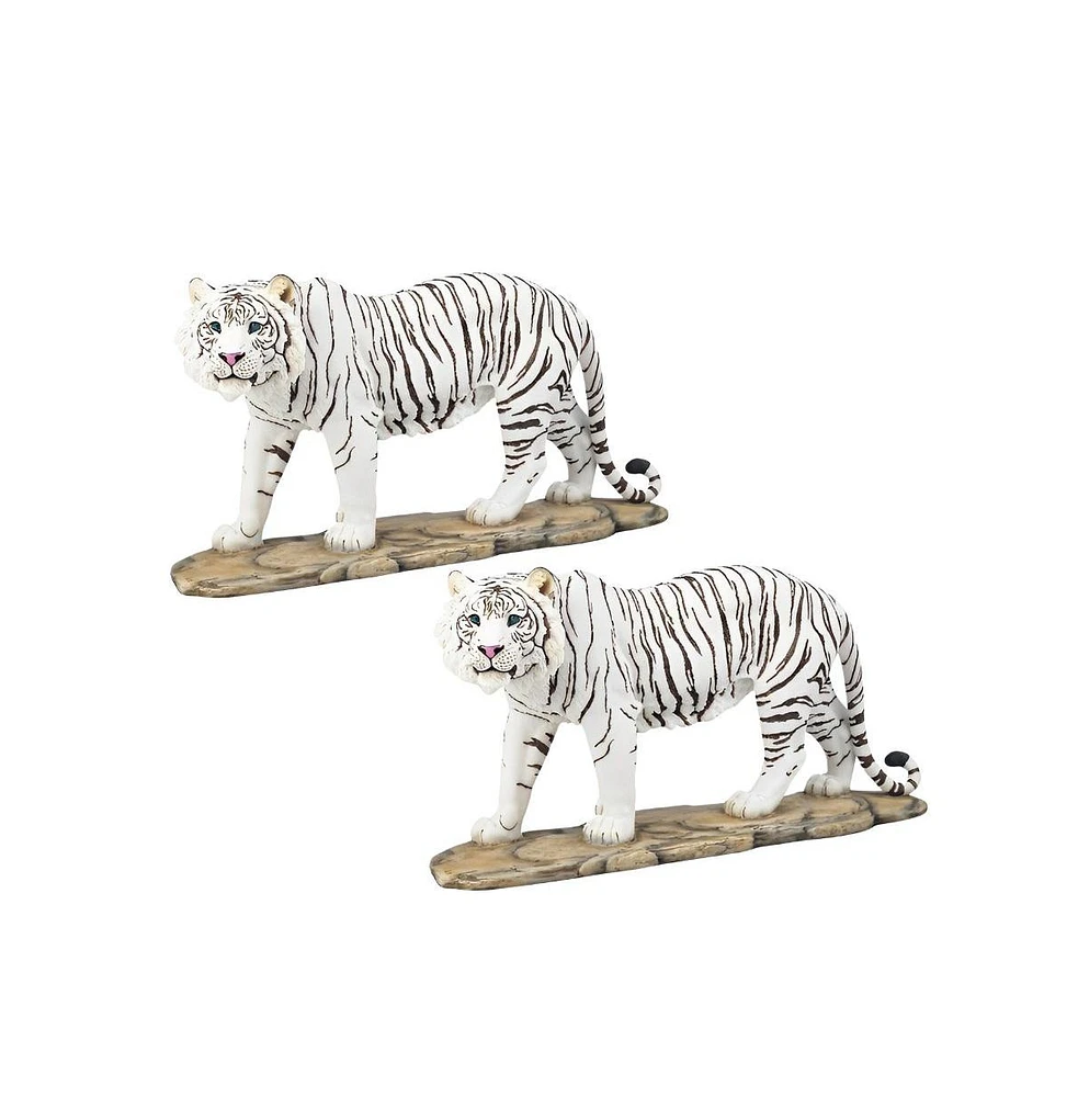 Fc Design "2-pc Set" 6"H White Tiger Figurine Statue Ornament Home Room Office Decor and Perfect Ideas for Housewarming, Holidays and Birthdays