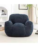 The Pop Home Cozy Bean Bag Chair with Memory Foam Filling, Tufted Faux Fur Sofa-The