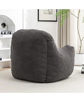 The Pop Home Cozy Bean Bag Chair with Memory Foam Filling, Tufted Faux Fur Sofa-The
